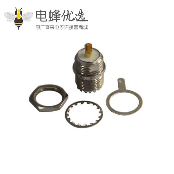 uhf连接器母头直式穿墙面板安装