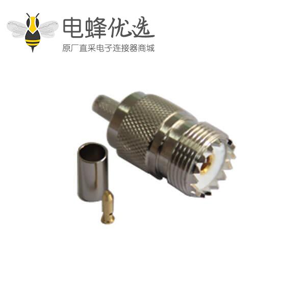 压接式连接器uhf直式母头同轴线缆LMR195