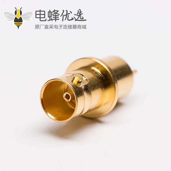 BNC母头接头直式镀金穿孔面板连接器