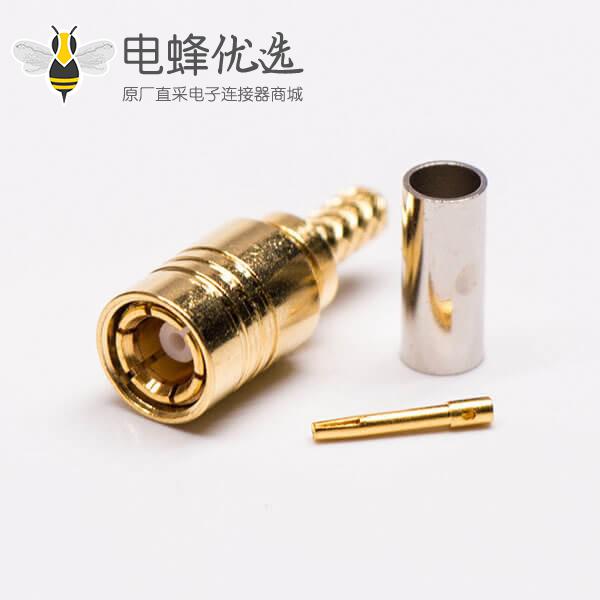 SMB射频同轴连接器镀金公头压接RG316线材