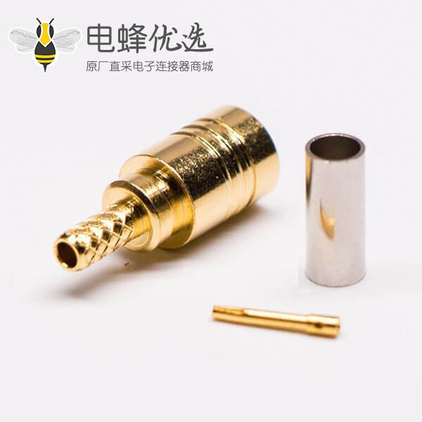 SMB射频同轴连接器镀金公头压接RG316线材