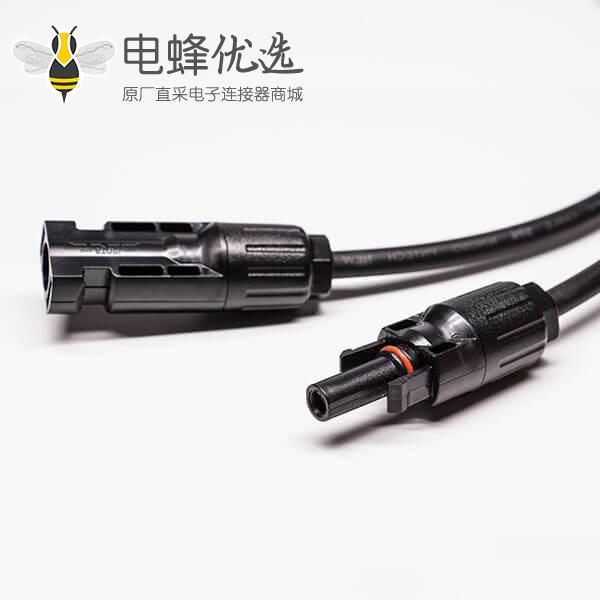 Mc4光伏线接头Y型四通太阳能分支线3转1带线防水