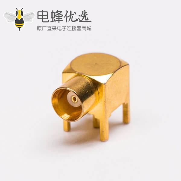 MCX母头90度射频同轴连接器接PCB板