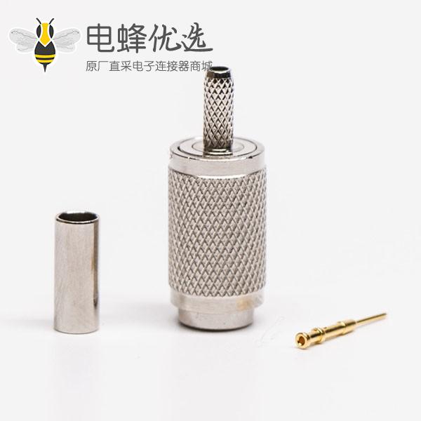 din接头直式公头压接射频同轴连接器接RG316-RG174线缆