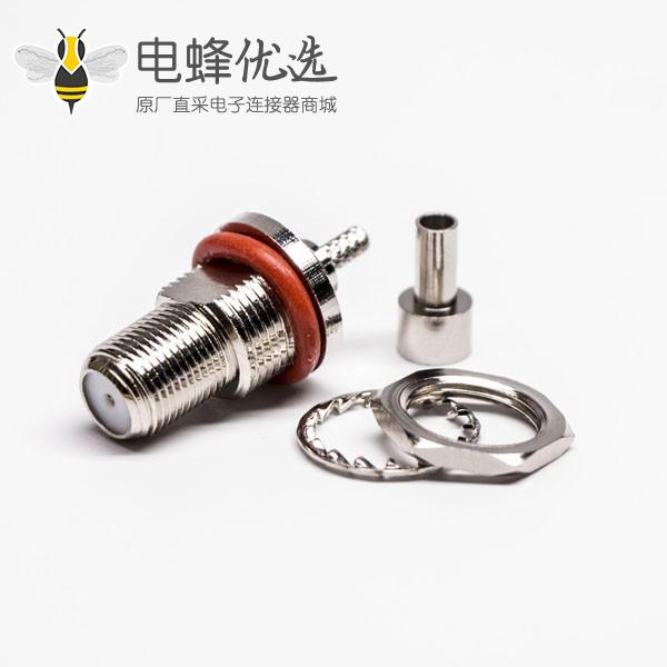 F母头直式同轴连接器压接式接RG174线缆防水