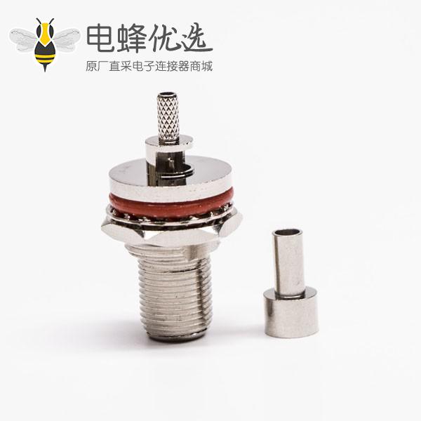 F母头直式同轴连接器压接式接RG174线缆防水