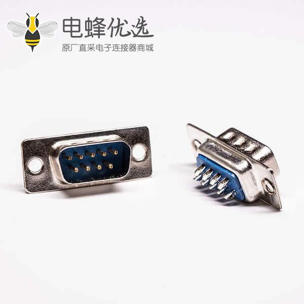 d-sub 9针（公）直式冲针接线焊接蓝胶