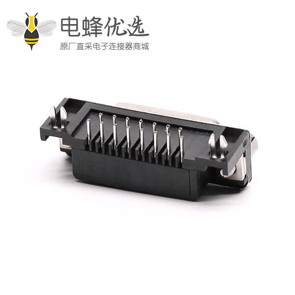 迷你 D Sub 15针弯式接PCB板铆锁焊板母座