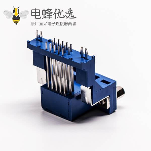 d-sub hd接口弯式母头高架带框单加强筋接pcb板