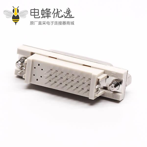 dvi-d连接器24+1母头直式带螺母穿孔接pcb板