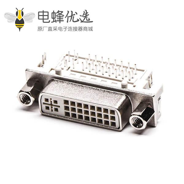 dvi螺母母头24+5弯式带螺母插板带鱼叉接pcb板