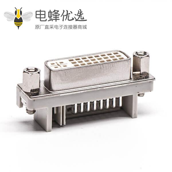 dvi螺母母头24+5弯式带螺母插板带鱼叉接pcb板