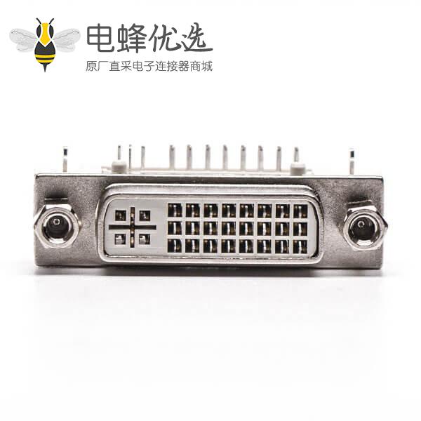 dvi螺母母头24+5弯式带螺母插板带鱼叉接pcb板