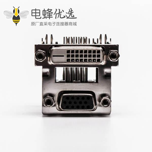 dvi与d sub双端口母头弯头弹片控孔5.48mm