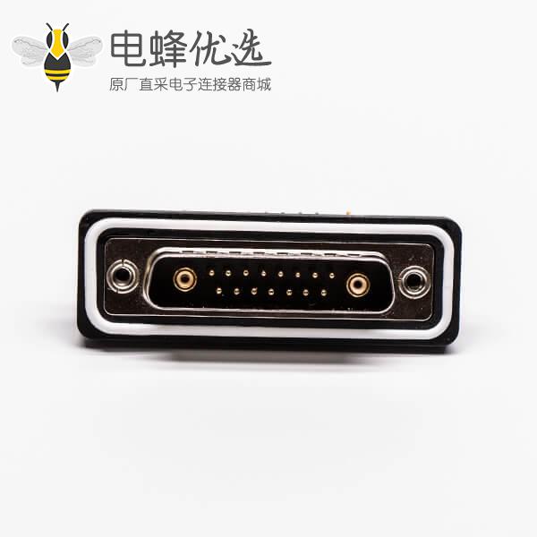 d-sub防水连接器17w2公头弯式车针同轴连接器接PCB板
