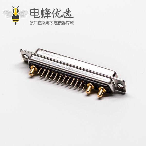 大电流连接器 D-SUB 25W3直式插孔光孔铆合母座接PCB