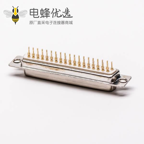 db37接口母头直式插孔接PCB板光孔铆合