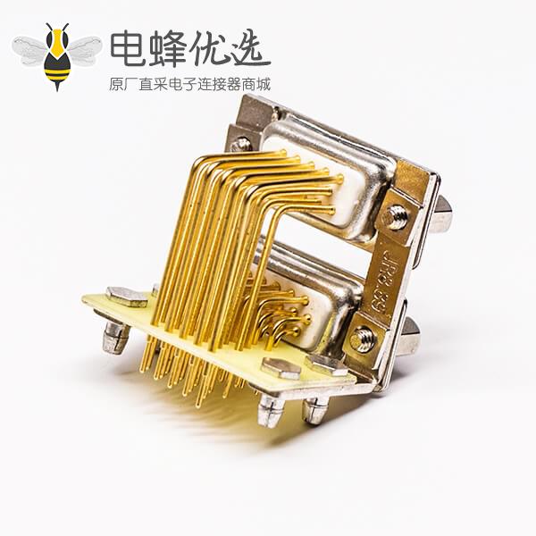 D-SUB双胞胎焊接三排15公对三排15母19.05铆锁白胶接PCB板