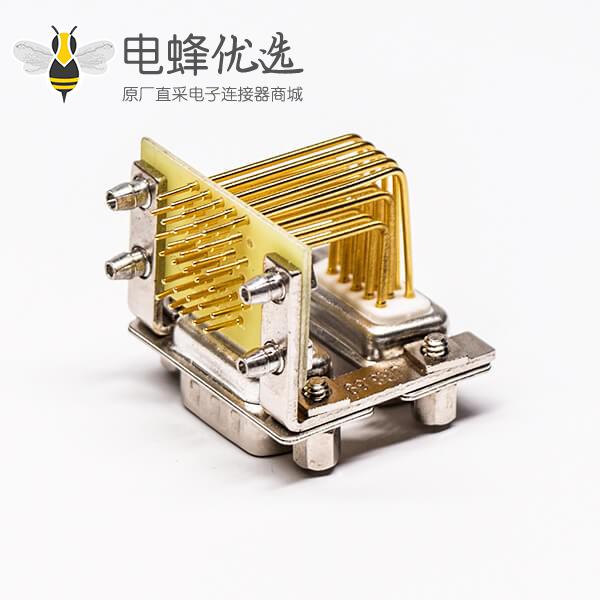 D-SUB双胞胎焊接三排15公对三排15母19.05铆锁白胶接PCB板