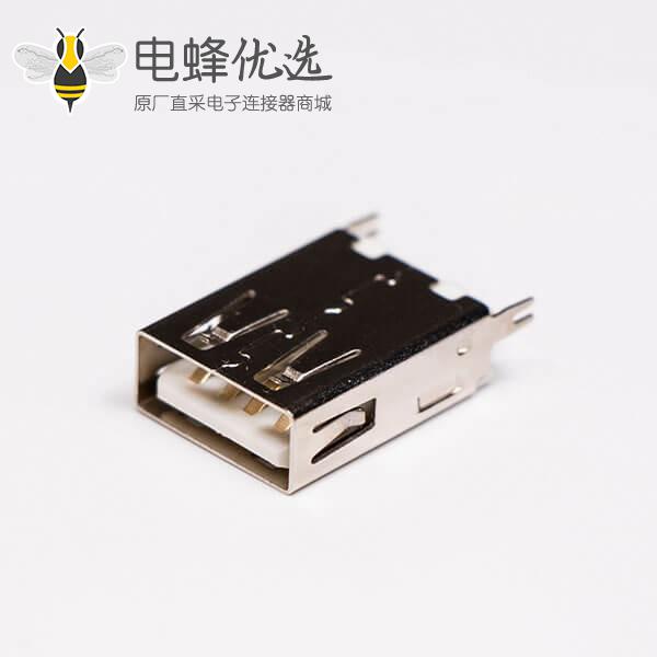 USB2.0插座直式母头卡板式连接器