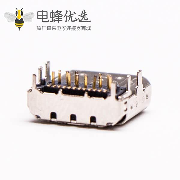 type c接口USB3.0母座弯头前插板后贴板