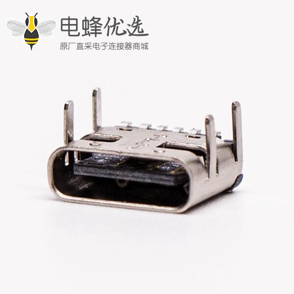 type c母头弯式贴板插板单排USB3.0连接器