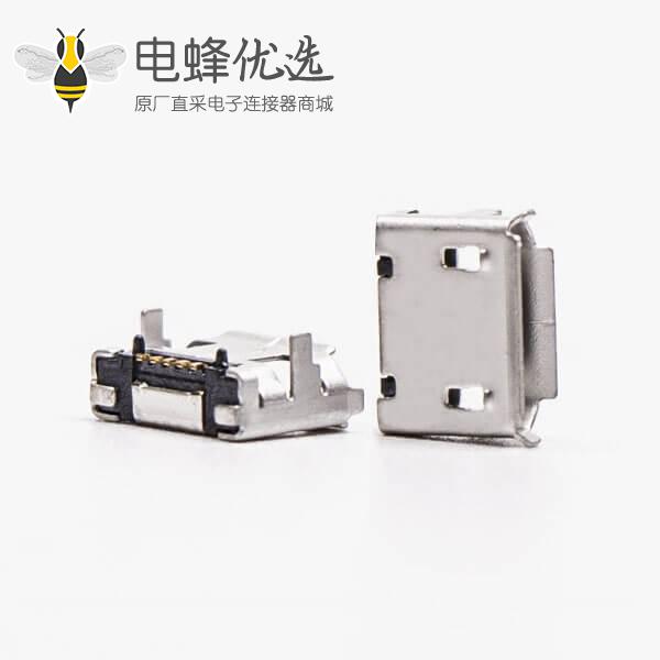 micro usb接口手机5pinB型SMT两脚DIP 7.15