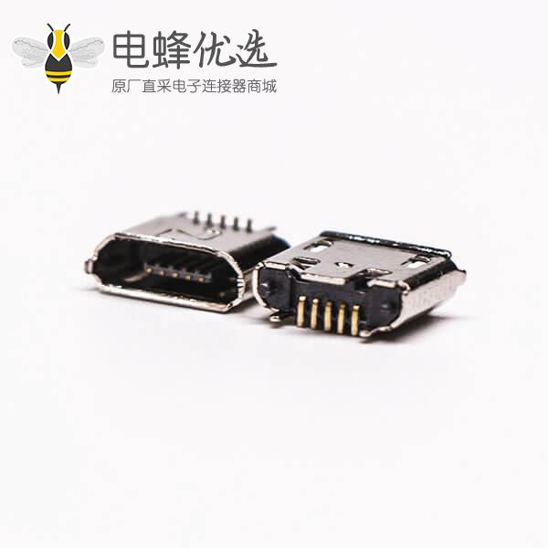 micro B usb接口母座B型5针180&deg;SMT立贴式连接器