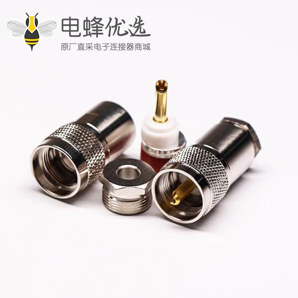 uhf公头连接器同轴接线缆直式金针UHF-50KY