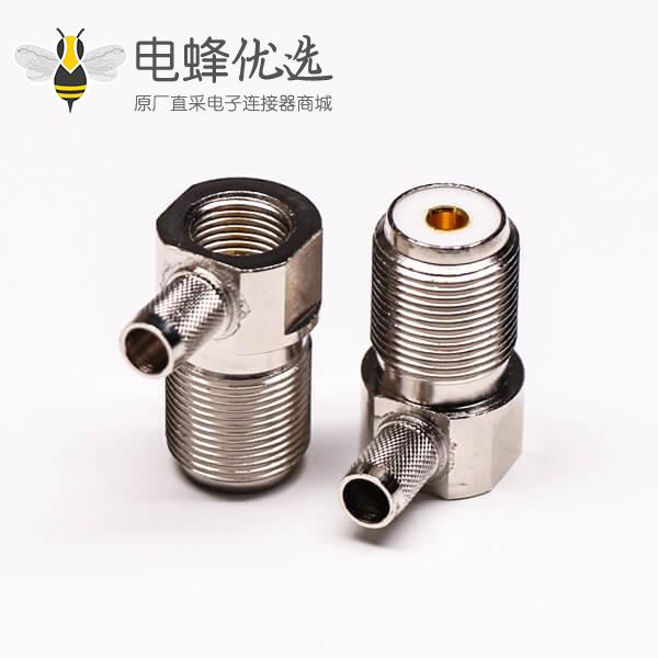 uhf 连接器前穿墙弯式压接母头接线