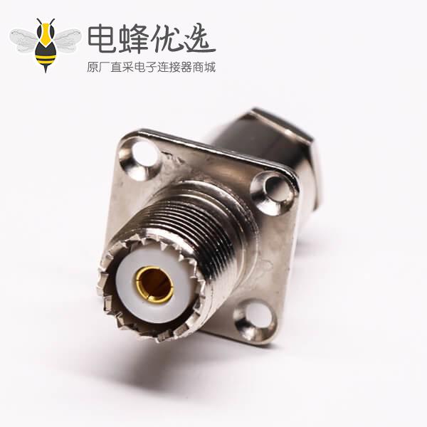 uhf法兰连接器母头直式螺母锁紧UHF-SL16-KF9