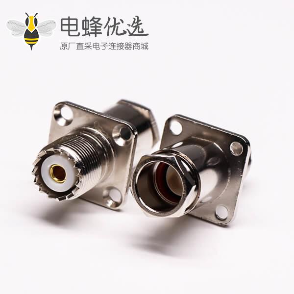 uhf法兰连接器母头直式螺母锁紧UHF-SL16-KF9