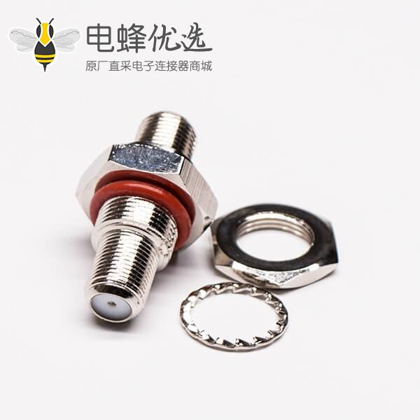 f型转接头母转母直式同轴防水连接器