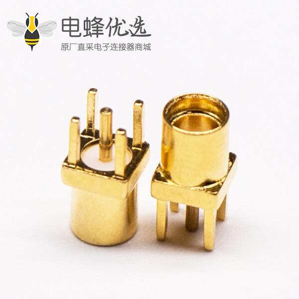 MMCX接口直式母头镀金穿孔接PCB板