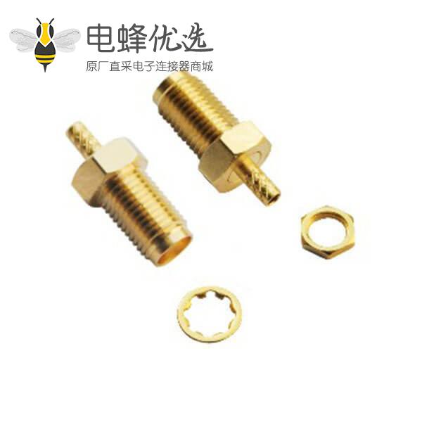 sma母连接器直式穿墙压接同轴线缆RG174