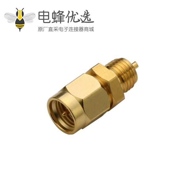 有线电视头SMA镀金直式穿墙公头连接器面板安装