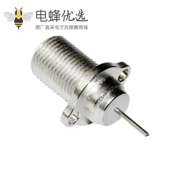 f头射频同轴连接器2孔法兰直式穿墙面板安装
