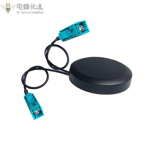 FAKRA接口SMB直母C/D型GPS+GSM组合天线二合一RG174线磁性/粘性3米*2