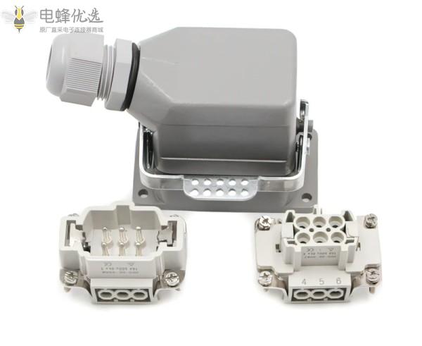 厂家供应6芯16A重载连接器热流道矩形连接器工业航空插头