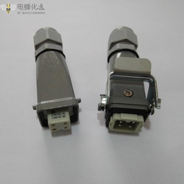 3芯重载连接器10A直式航空插头插座热流道模具