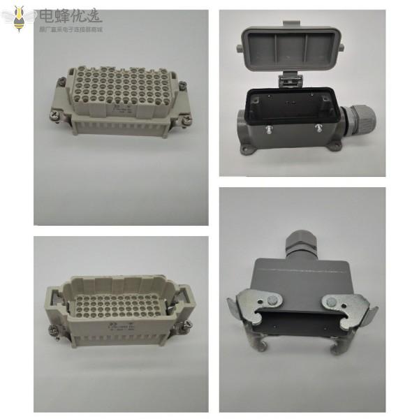 72芯矩形重载HDD连接器航空插头插座工业防水螺丝接线或焊接