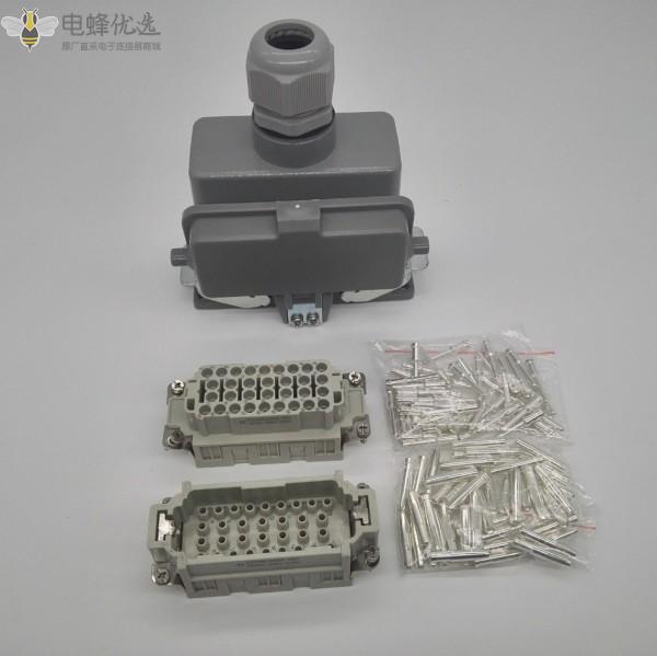 32芯矩形重载连接器工业HDC32防水高密度接插件