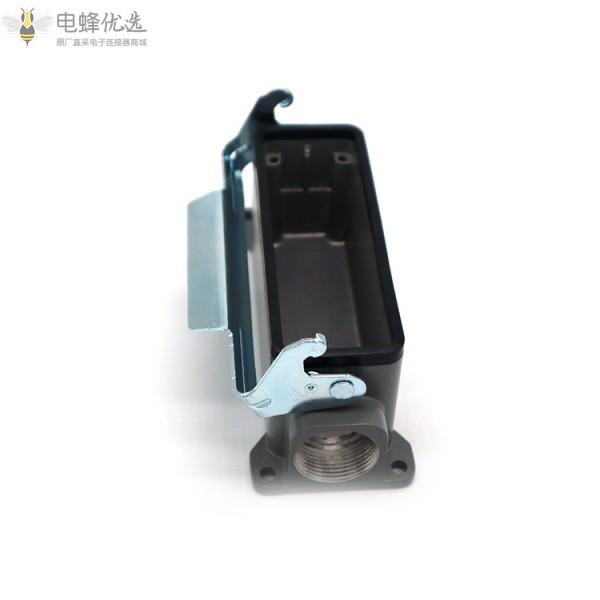 24芯重载连接器表面单扣底座24B封顶下壳藏线盒IP67防护