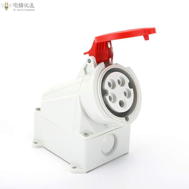 IP44防水工业连接器5芯欧标16A32A250V明装插座3P+E+N