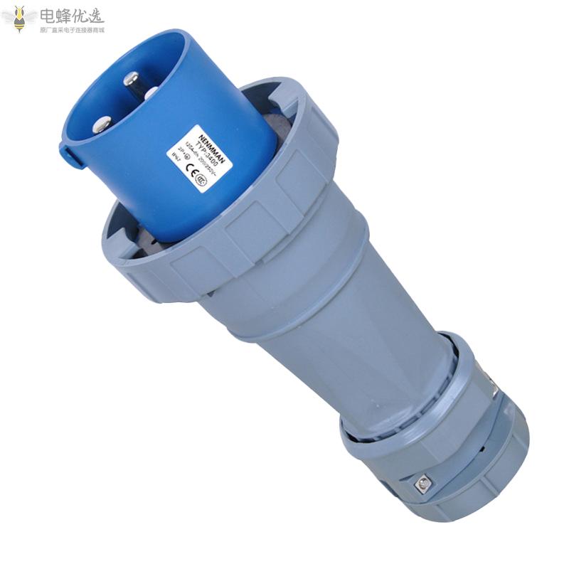 欧标TYP3400工业连接器3芯125A230V防水插头IP67防水工业插头2P+E