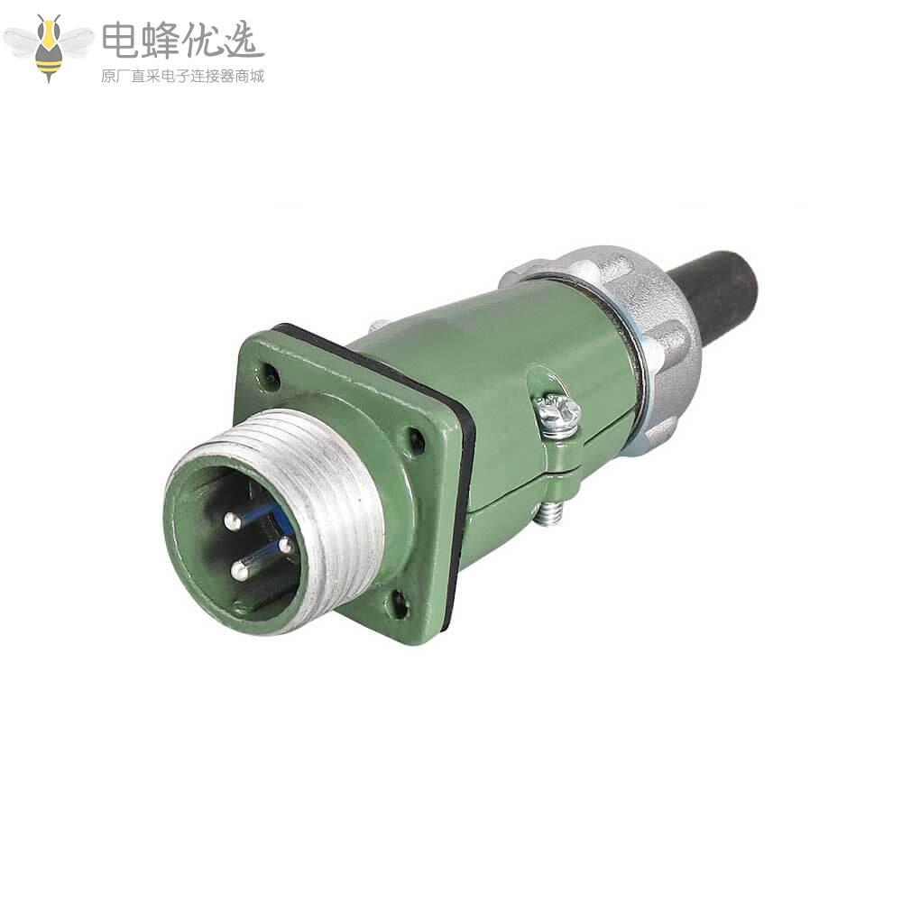 YD20正装3芯公座ZQ防水25A500V直式航空连接器2P+PE防水防腐航空插座
