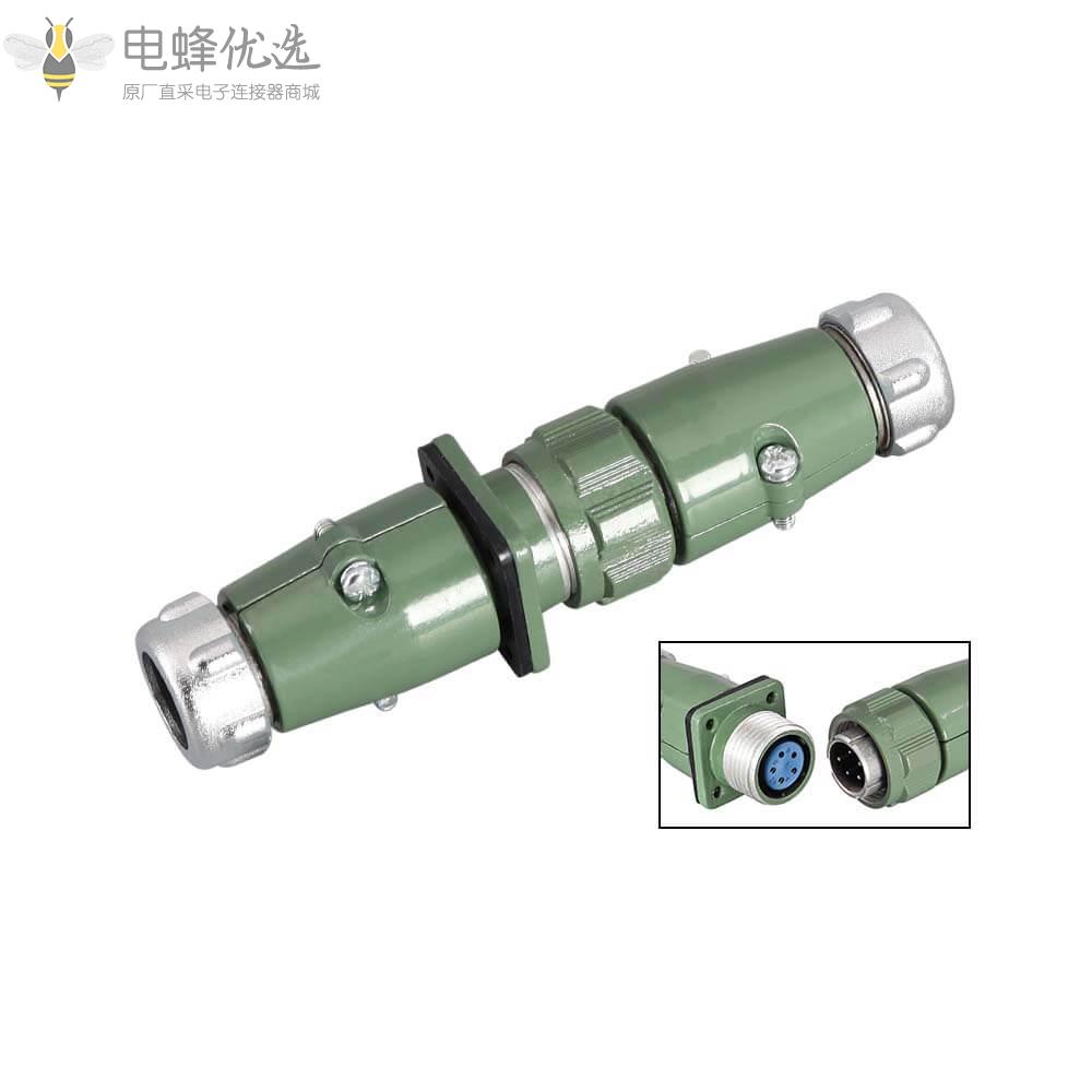 反装对接整套YD20直式5芯10A母座公头TP+ZP航空连接器2P+PE