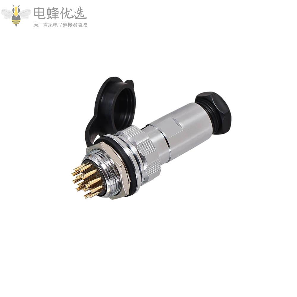 圆形金属直式GX20-15芯插头插座防水5A150V航空连接器IP55