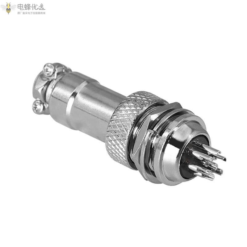 GX12-7芯正装前锁套装航空连接器5A125V母插头公插座焊线式