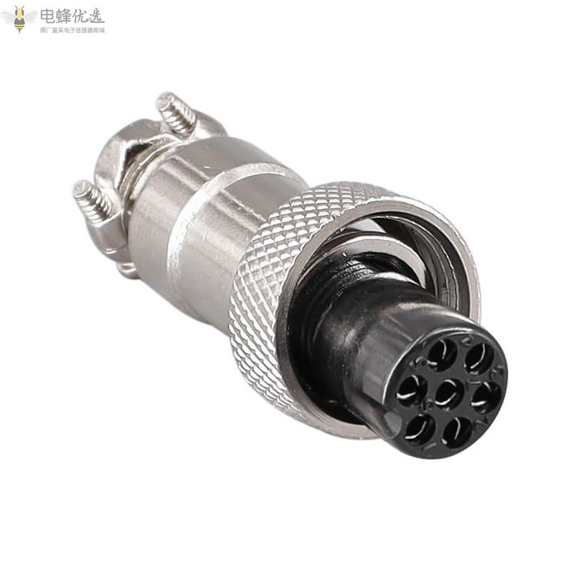 GX12-7芯正装前锁套装航空连接器5A125V母插头公插座焊线式